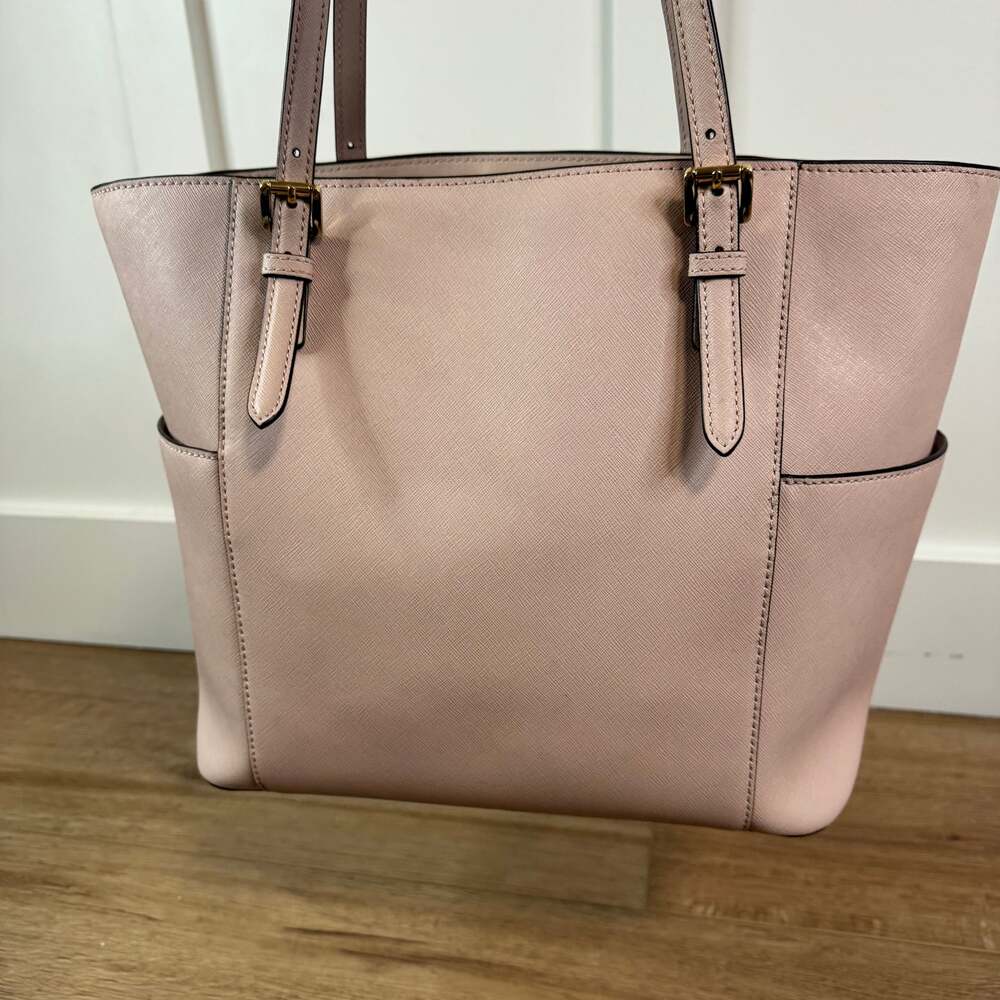 Michael Kors Charlotte Large Top Zip Saffiano Leather Tote in Powder Blush - Picture 3 of 16